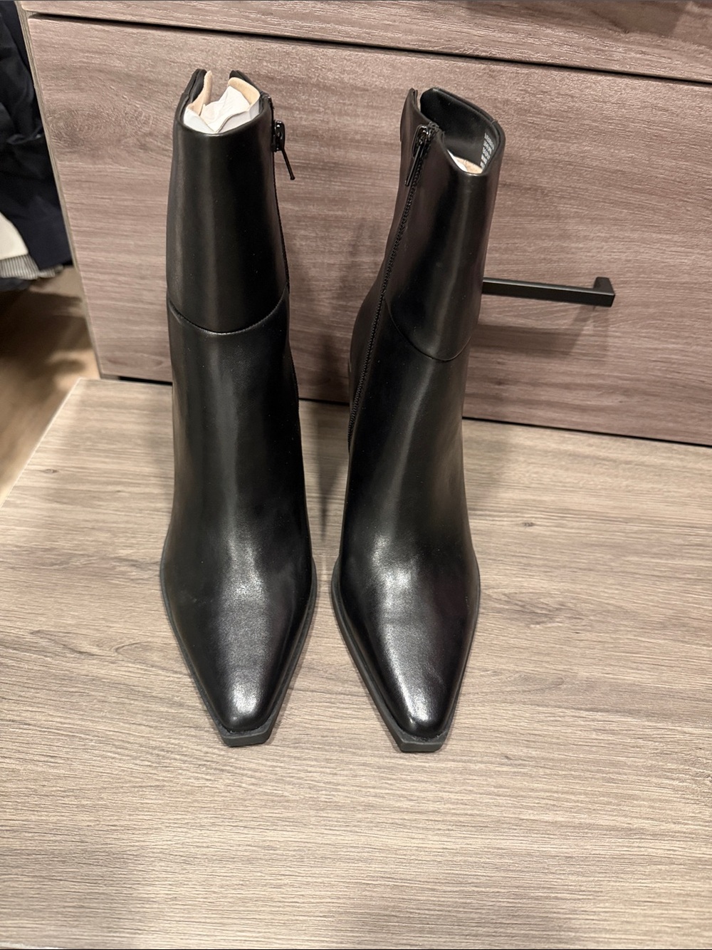 Steve Madden Black Pointed Toe Ankle Booties